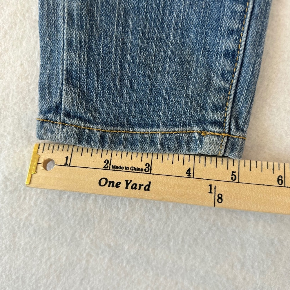 Carmar Denim Distressed Red Star Patch Skinny Jeans Blue Medium Wash Size 25 - Picture 5 of 10